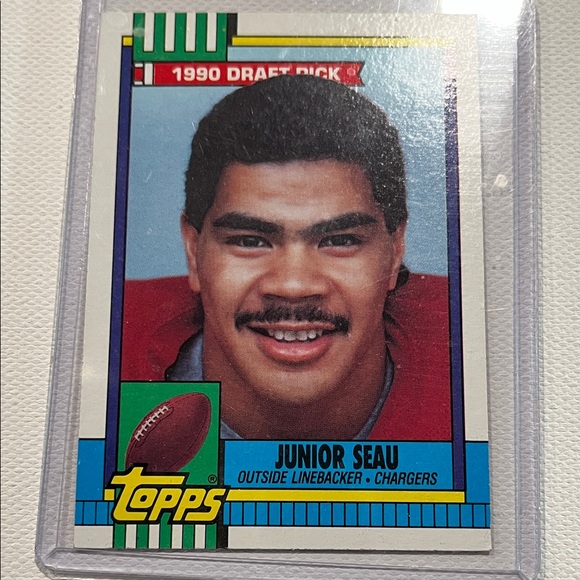 1990 Topps (RC) Junior Seau & Passing Leaders Montana/Esiason DISCLAIMER cards - Picture 4 of 7